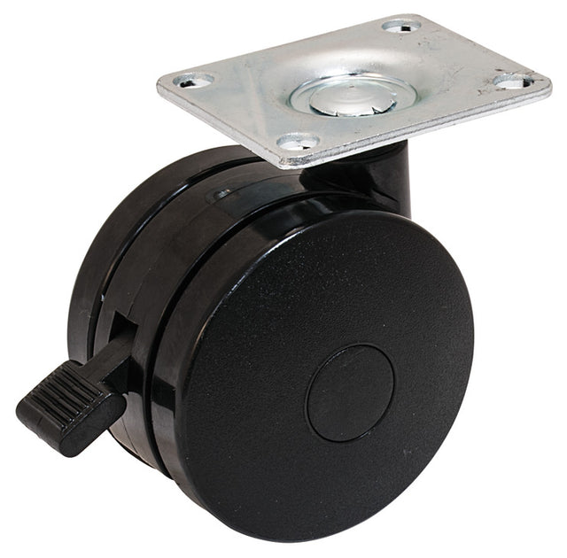 Häfele 660.58.341 Large Twin Wheel Caster, with Brake, Ø102 mm (4")