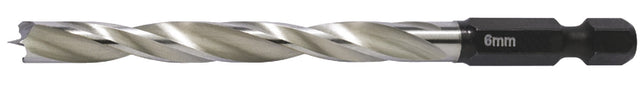 Häfele 001.20.509 Brad Point Drill Bit, HSS, with Hexagonal Shank 1/4", for all common universal holders and bit receptacles, Drill bit Ø: 9 mm
