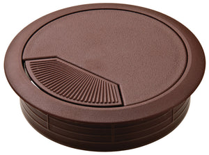 Häfele 429.99.039 Plastic Cable Grommet, Two-Piece, Round with Spring Closure, Plastic, with spring loaded, swivelling section in cover, for workplace organization, Almond, Ø50 mm
