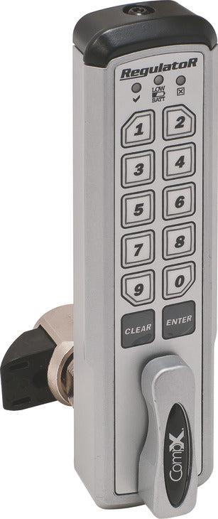 Häfele 231.97.103 TImberline - RegulatoR® Keypad Lock, Self-Locking, Horizontal, right hand with lever on left, 1 3/16" cylinder length
