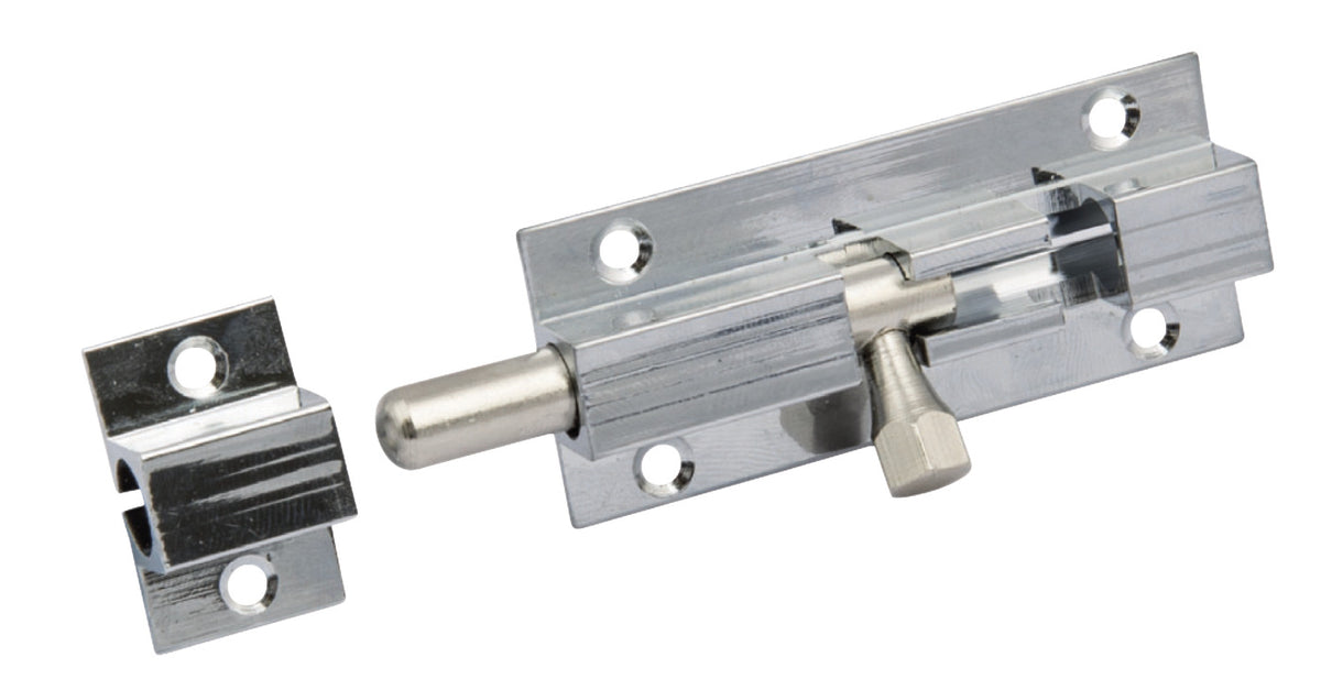 Häfele 252.70.720 Barrel Bolt, Brass, Chrome Plated, Screw-Mounted, Length: 60 mm