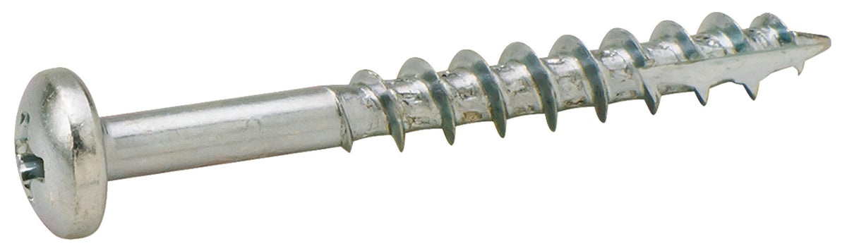 Häfele 010.83.946 Zip-R Screw, Pan Head, #2 Phillips Drive, #6 x 1", full thread, zinc