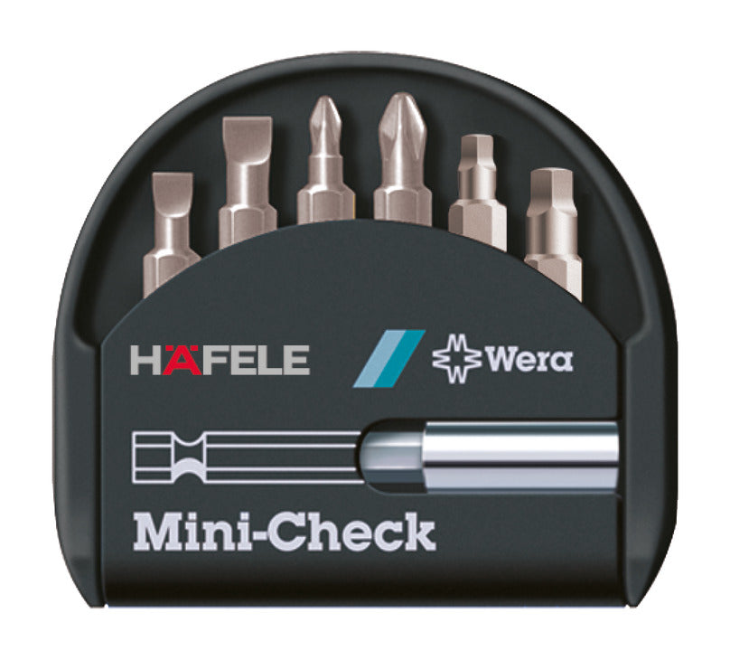 Häfele 006.37.085 Premium Bit Set, Flat-Head, Phillips, and Pozi Drives, SL/PH/SQ
