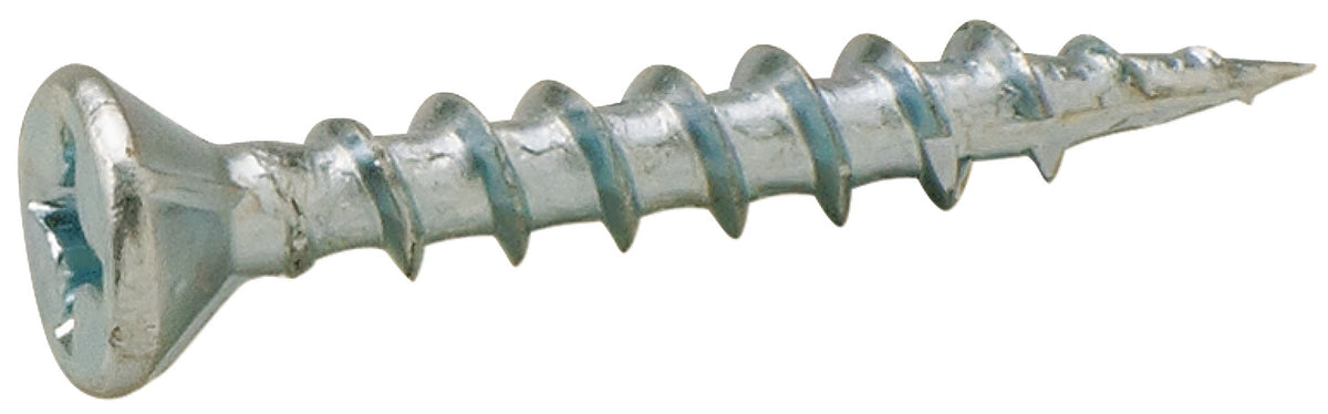 Häfele 010.73.965 Zip-R Screw, Flat Countersunk Head, #2 Phillips Drive, with Nibs, Steel, #8 x 3/4", Full Thread, Zinc