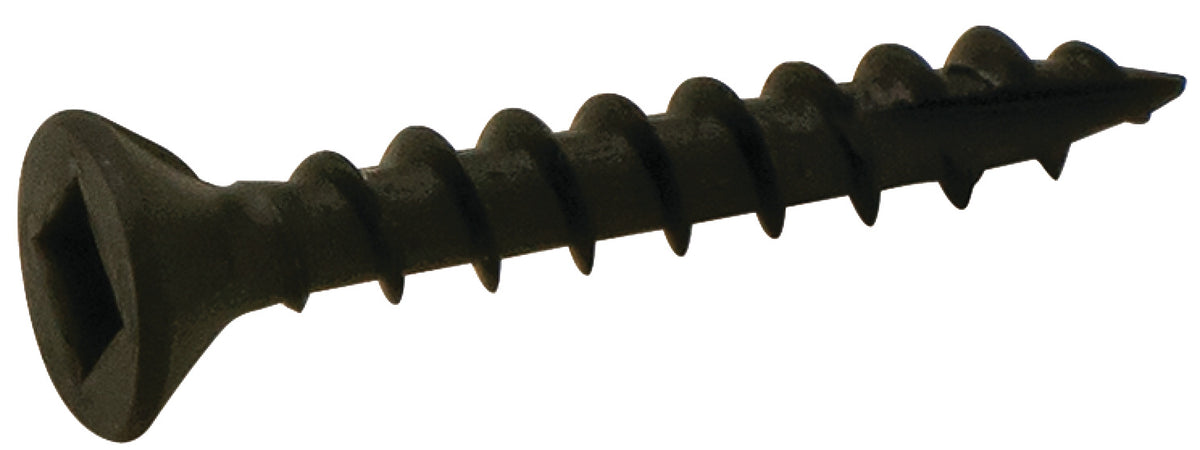 Häfele 010.22.980 Zip-R Screw, Flat Countersunk Head, #2 Square Drive, with Nibs, #8 x 1 1/4", Partial, Black Oxide; alternative for 010.22.068