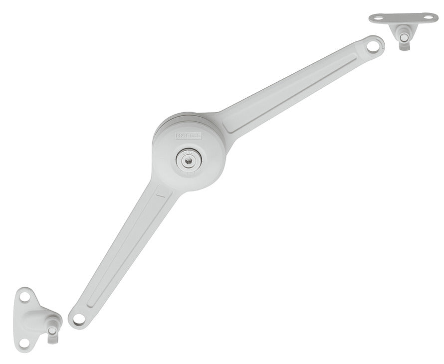 Häfele 373.66.312 Swing-Up Fitting, Duo Forte Complete Set for Wood & Aluminum, for flaps made from wood or with aluminium frame, from frame width 45 mm, Black, wood screws