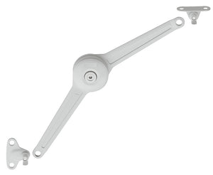Häfele 373.66.372 Swing-Up Fitting, Duo Forte Complete Set for Wood & Aluminum, for flaps made from wood or with aluminium frame, from frame width 45 mm, White, wood screws