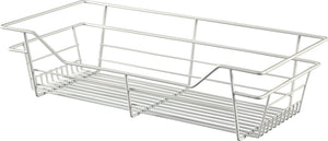Häfele 547.40.658 Wire Closet Basket, with Full Extension Slides, Matte nickel, 16" x 23" x 17", with nickel-plated 16" slides
