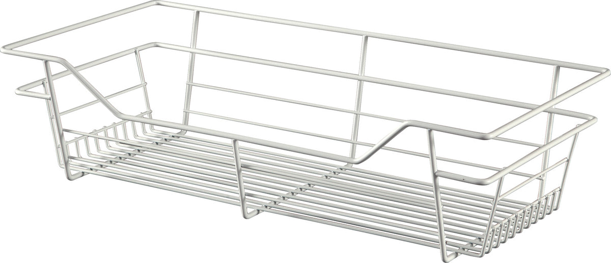 Häfele 547.40.638 Wire Closet Basket, with Full Extension Slides, Matte nickel, 14" x 23" x 17", with nickel-plated 14" Slides