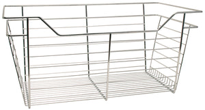 Häfele 547.40.758 Wire Closet Basket, with Full Extension Slides, White, 16" x 23" x 17", with white 16" slides