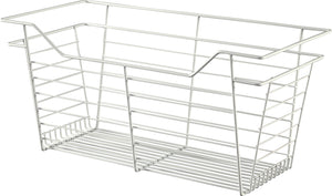 Häfele 547.40.758 Wire Closet Basket, with Full Extension Slides, White, 16" x 23" x 17", with white 16" slides