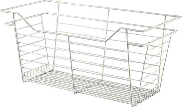 Häfele 547.41.258 Wire Closet Basket, with Full Extension Slides, Chrome-plated, 16" x 29" x 17", with zinc-plated 16" slides