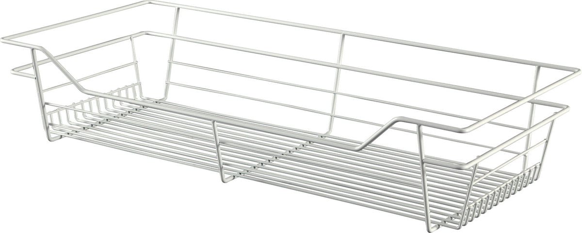 Häfele 547.41.658 Wire Closet Basket, with Full Extension Slides, Matte nickel, 16" x 29" x 17", with nickel-plated 16" slides