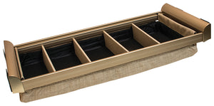 Häfele 807.77.912 TAG - Divided Lingerie Drawer, ENGAGE, Matte gold with beach fabric, 24" width