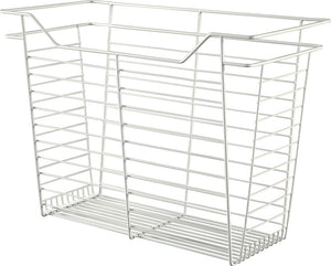 Häfele 547.40.256 Wire Closet Basket, with Full Extension Slides, Chrome-plated, 16" x 23" x 11", with zinc-plated 16" slides