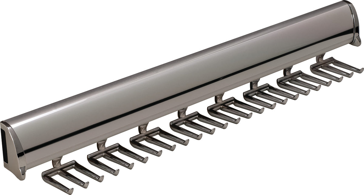 Häfele 807.67.405 TAG - Tie Rack, Synergy Elite Collection, 24 Hook, 17 15/16" Length, With full extension slide, Matte aluminum