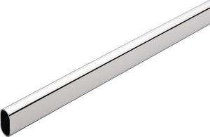 Häfele 801.13.246 Welded Steel Oval Closet Rod, with Supports, Chrome-plated, 603 mm (23 3/4")