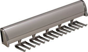 Häfele 807.67.201 TAG - Tie Rack, Synergy Elite Collection, 15 Hook, 11 7/8" Length, With full extension slide, Polished chrome