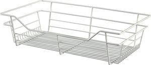 Häfele 547.41.238 Wire Closet Basket, with Full Extension Slides, Chrome-plated, 14" x 29" x 17", with zinc-plated 14" slides