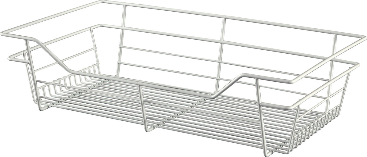 Häfele 547.40.638 Wire Closet Basket, with Full Extension Slides, Matte nickel, 14" x 23" x 17", with nickel-plated 14" Slides