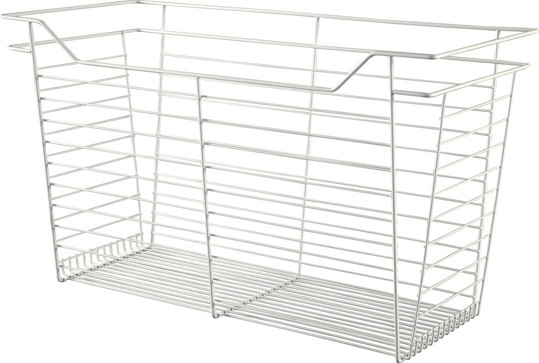 Häfele 547.40.252 Wire Closet Basket, with Full Extension Slides, Chrome-plated, 16" x 23" x 6", with zinc-plated 16" slides