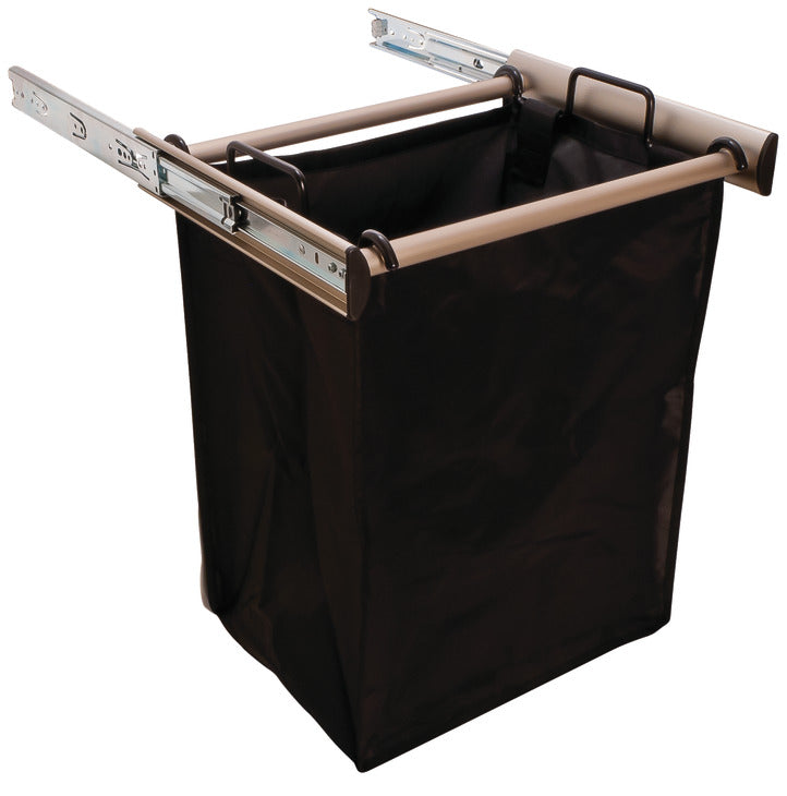 Häfele 807.52.931 TAG - Pull-Out Hamper, with Removable Bags, Synergy Collection, Matte aluminum, 18", 1 large bag