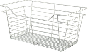 Häfele 547.41.038 Wire Closet Basket, with Full Extension Slides, Gold polished, 14" x 29" x 17", with zinc-plated 14" slides