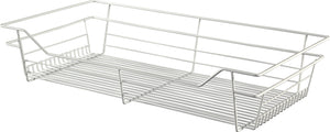 Häfele 547.38.032 Wire Closet Basket, with Full Extension Slides, Gold polished, 14" x 17" x 6", with zinc-plated 14" slides