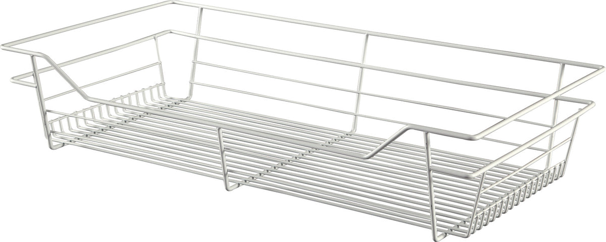 Häfele 547.38.752 Wire Closet Basket, with Full Extension Slides, White, 16" x 17" x 6", with white 16" slides