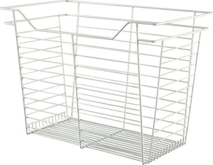 Häfele 547.40.532 Wire Closet Basket, with Full Extension Slides, Slate, 14" x 23" x 6", with zinc-plated 14" slides