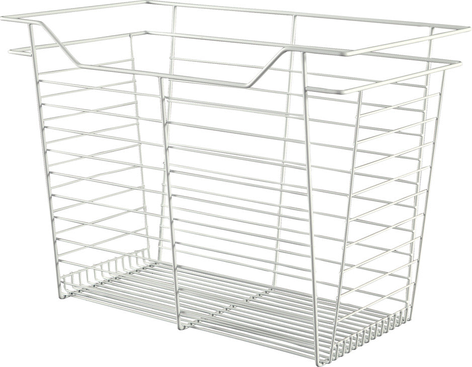 Häfele 547.38.632 Wire Closet Basket, with Full Extension Slides, Matte nickel, 14" x 17" x 6", with nickel-plated 14" slides