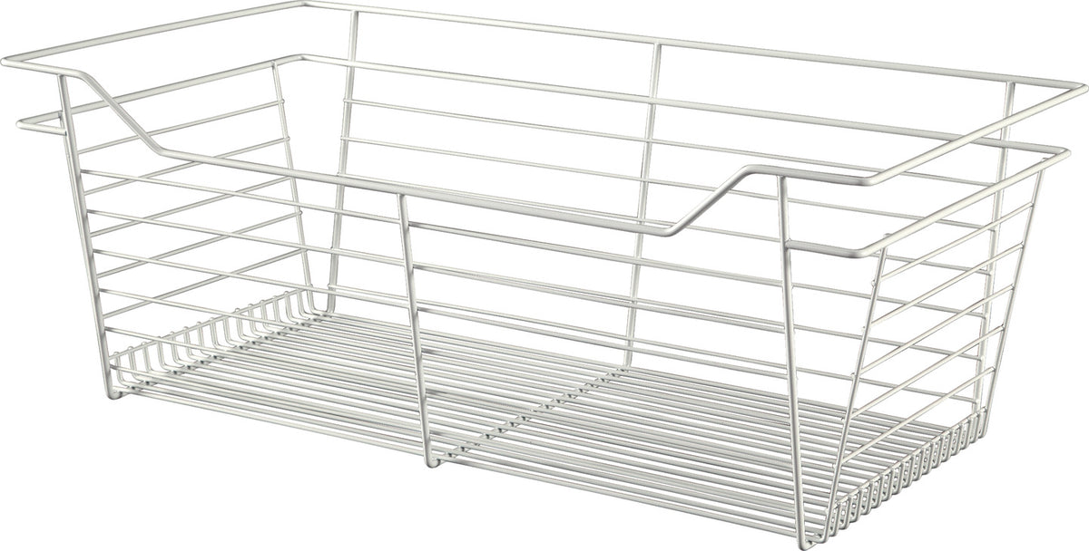 Häfele 547.40.218 Wire Closet Basket, with Full Extension Slides, Chrome-plated, 12" x 23" x 17", with zinc-plated 12" slides