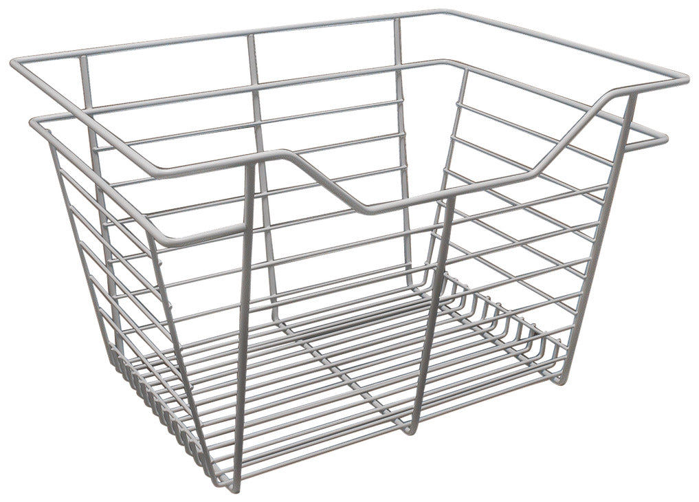 Häfele 547.41.752 Wire Closet Basket, with Full Extension Slides, White, 16" x 29" x 6", with white 16" slides