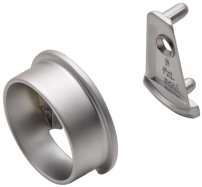 Häfele 801.42.655 TAG - Round Closet Rod with Supports, Synergy Elite Collection, Clear protective insert, Matte nickel, 17 3/4"