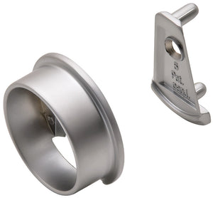 Häfele 801.42.655 TAG - Round Closet Rod with Supports, Synergy Elite Collection, Clear protective insert, Matte nickel, 17 3/4"
