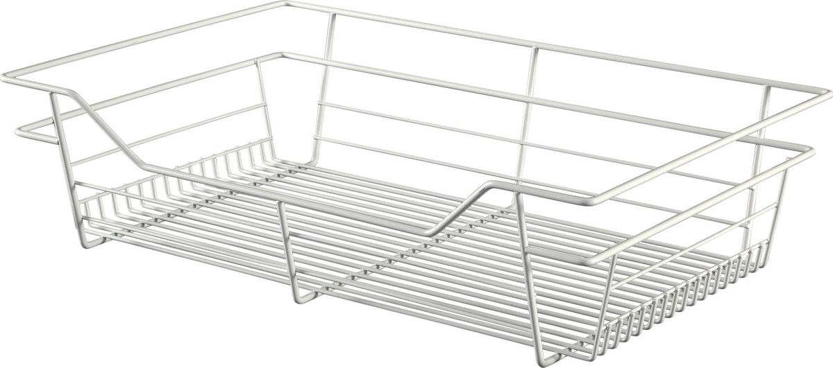 Häfele 547.40.636 Wire Closet Basket, with Full Extension Slides, Matte nickel, 14" x 23" x 11", with nickel-plated 14" slides