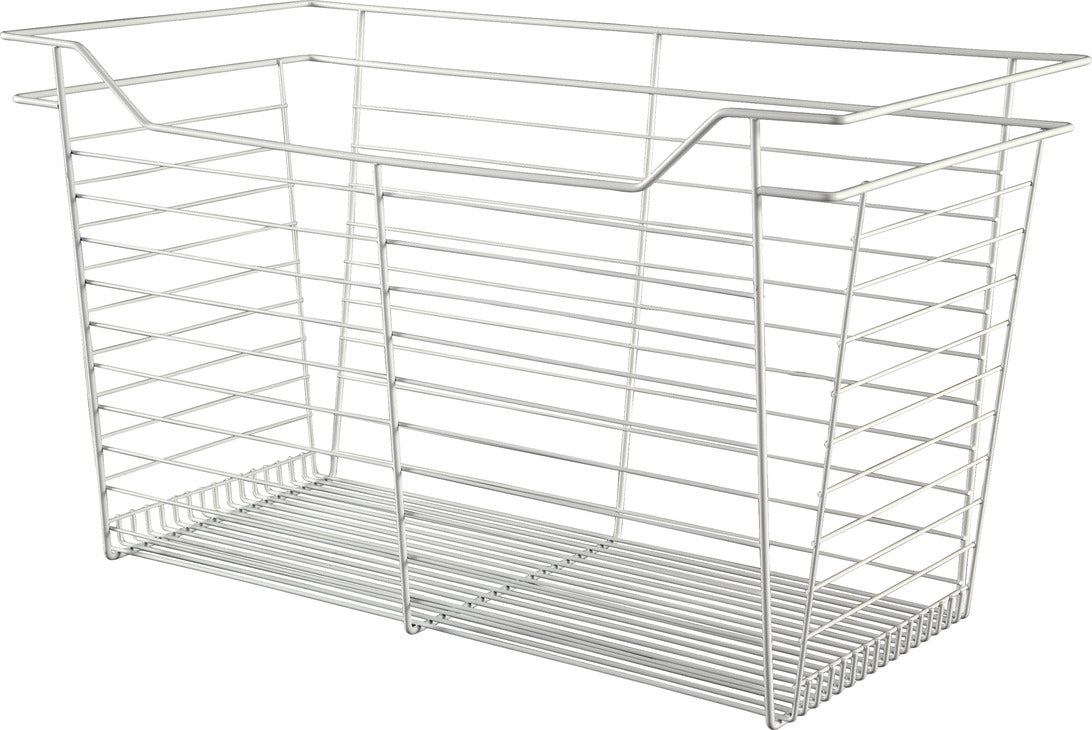 Häfele 547.40.638 Wire Closet Basket, with Full Extension Slides, Matte nickel, 14" x 23" x 17", with nickel-plated 14" Slides