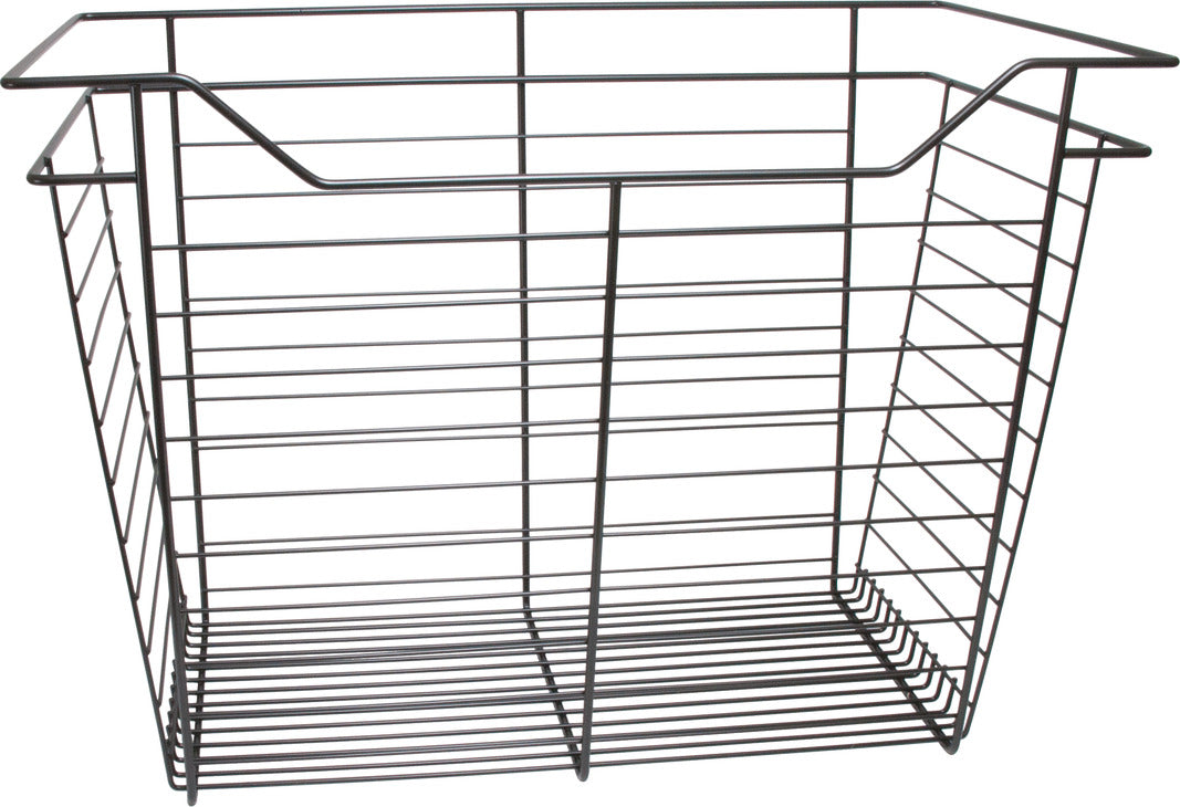 Häfele 547.38.858 Wire Closet Basket, with Full Extension Slides, Matte gold (powder-coated), 16" x 17" x 17", with zinc-plated 16" slides