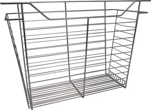 Häfele 547.41.632 Wire Closet Basket, with Full Extension Slides, Matte nickel, 14" x 29" x 6", with nickel-plated 14" slides