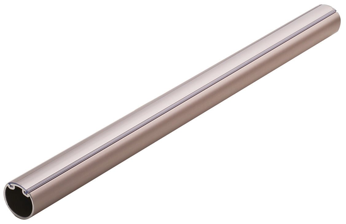 Häfele 801.42.358 TAG - Round Closet Rod with Supports, Synergy Elite Collection, Clear protective insert, Slate, 35 3/4"