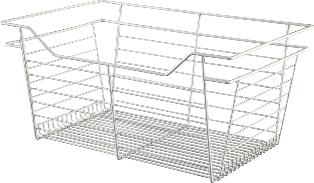 Häfele 547.40.532 Wire Closet Basket, with Full Extension Slides, Slate, 14" x 23" x 6", with zinc-plated 14" slides