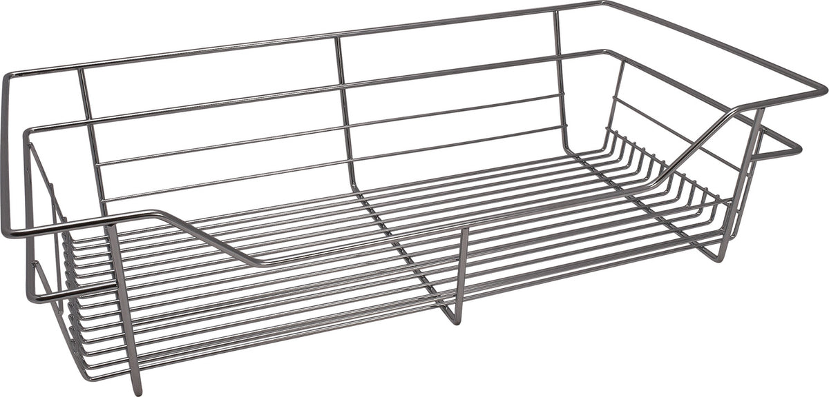 Häfele 547.40.756 Wire Closet Basket, with Full Extension Slides, White, 16" x 23" x 11", with white 16" slides
