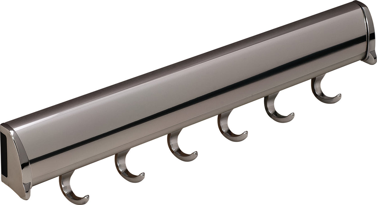 Häfele 807.67.913 TAG - Belt Rack, Synergy Elite Collection, 6 Hook, 13 7/8", With full extension slide, Matte gold