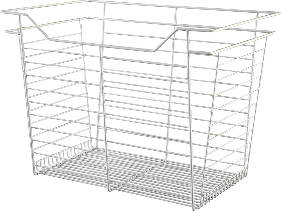 Häfele 547.40.636 Wire Closet Basket, with Full Extension Slides, Matte nickel, 14" x 23" x 11", with nickel-plated 14" slides