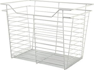 Häfele 547.40.636 Wire Closet Basket, with Full Extension Slides, Matte nickel, 14" x 23" x 11", with nickel-plated 14" slides