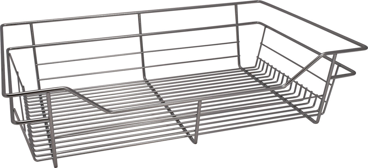 Häfele 547.40.258 Wire Closet Basket, with Full Extension Slides, Chrome-plated, 16" x 23" x 17", with zinc-plated 16" slides