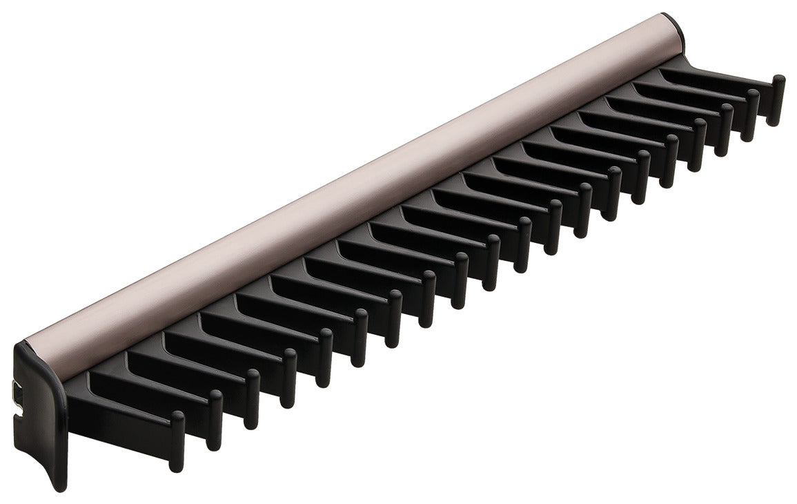 Häfele 807.54.233 TAG - Tie Rack, Synergy Collection, 20 Hook, 14 1/8", With 3/4 extension slide, Polished chrome