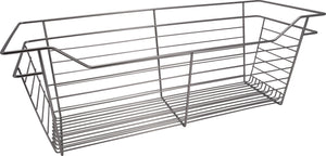 Häfele 547.41.252 Wire Closet Basket, with Full Extension Slides, Chrome-plated, 16" x 29" x 6", with zinc-plated 16" slides