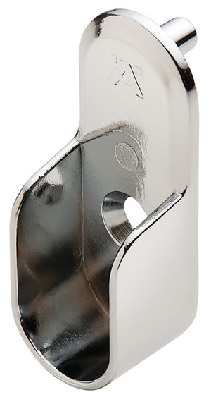Häfele 801.13.244 Welded Steel Oval Closet Rod, with Supports, Chrome-plated, 1217 mm (47 15/16)"
