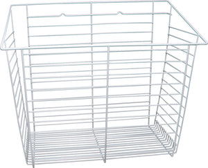 Häfele 547.42.641 Wire Laundry Hamper, Slanted Hook-On, 17" width, 15 7/16" depth, matte nickel